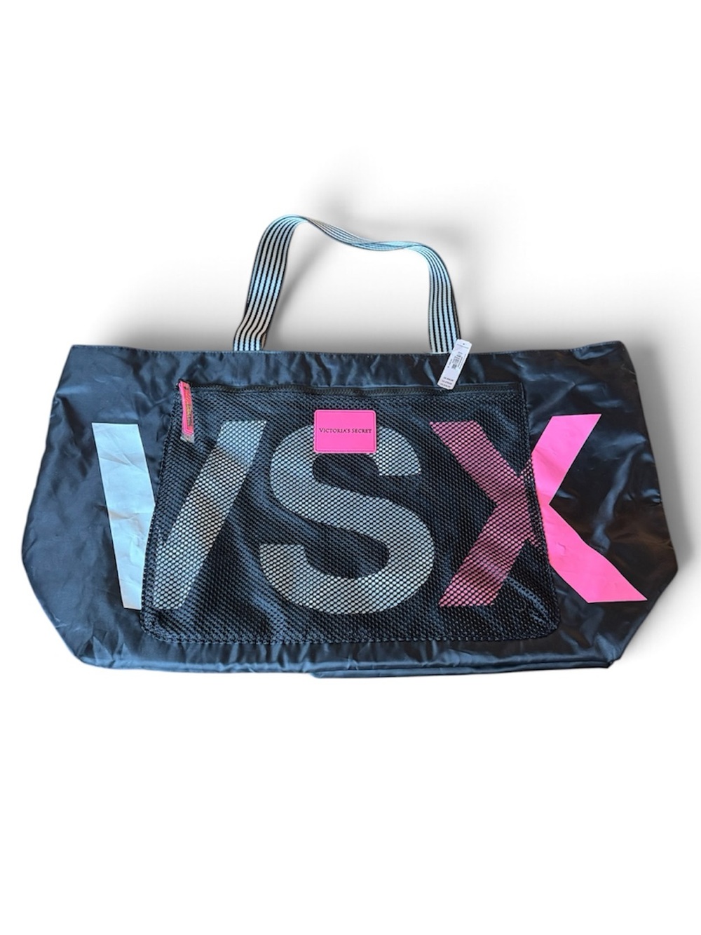 NWT Victoria’s Secret VSX Oversized Weekender Tote Black Pink Y2K Gym Travel Bag - Picture 3 of 5